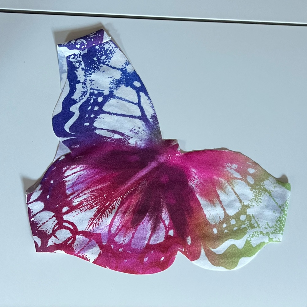 Multi-colored Butterfly Crop Top